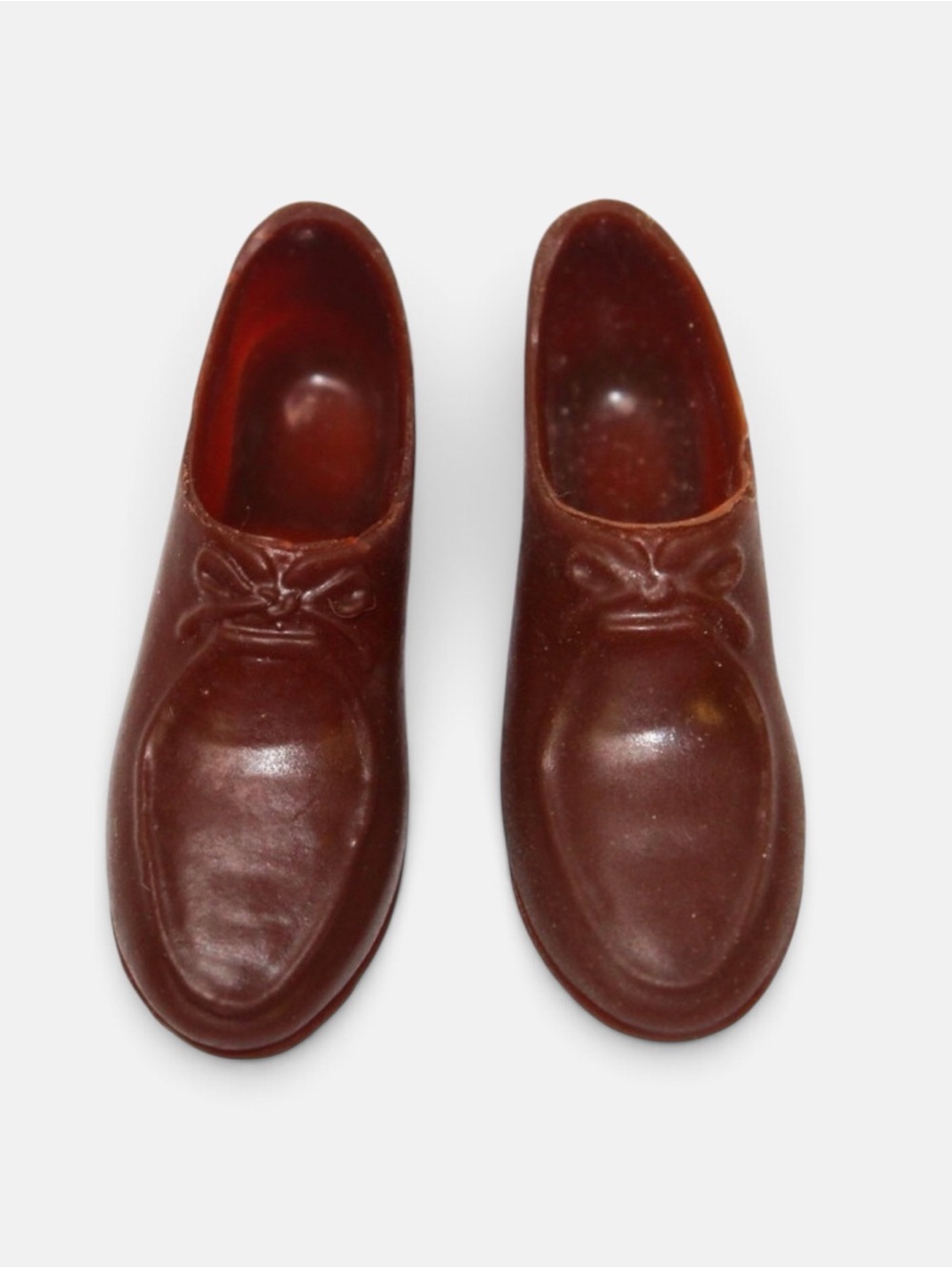 Vintage 1960s Mattel Ken Doll Brown Oxford Dress Shoes Soft Vinyl Japan Marked